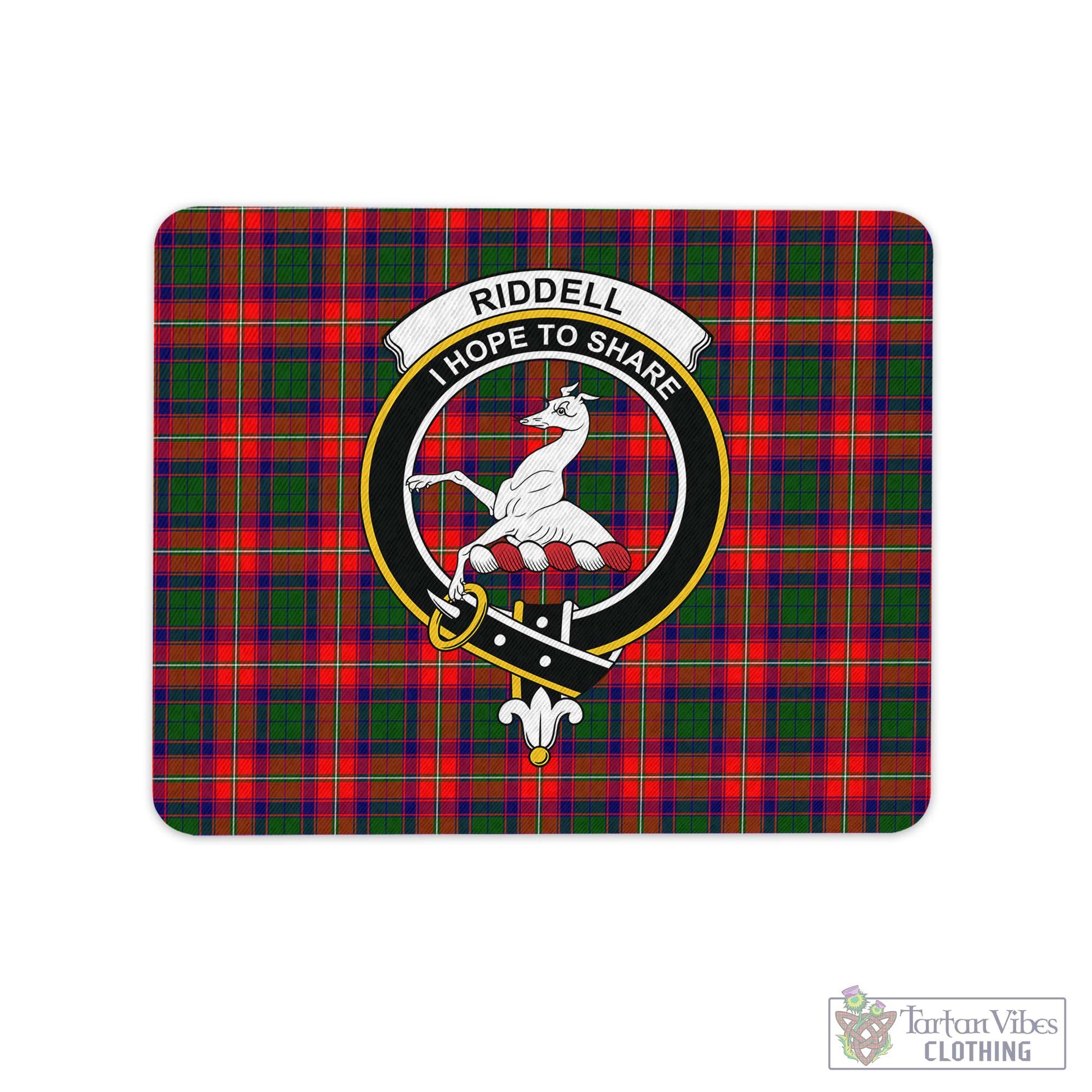 Tartan Vibes Clothing Riddell Tartan Mouse Pad with Family Crest