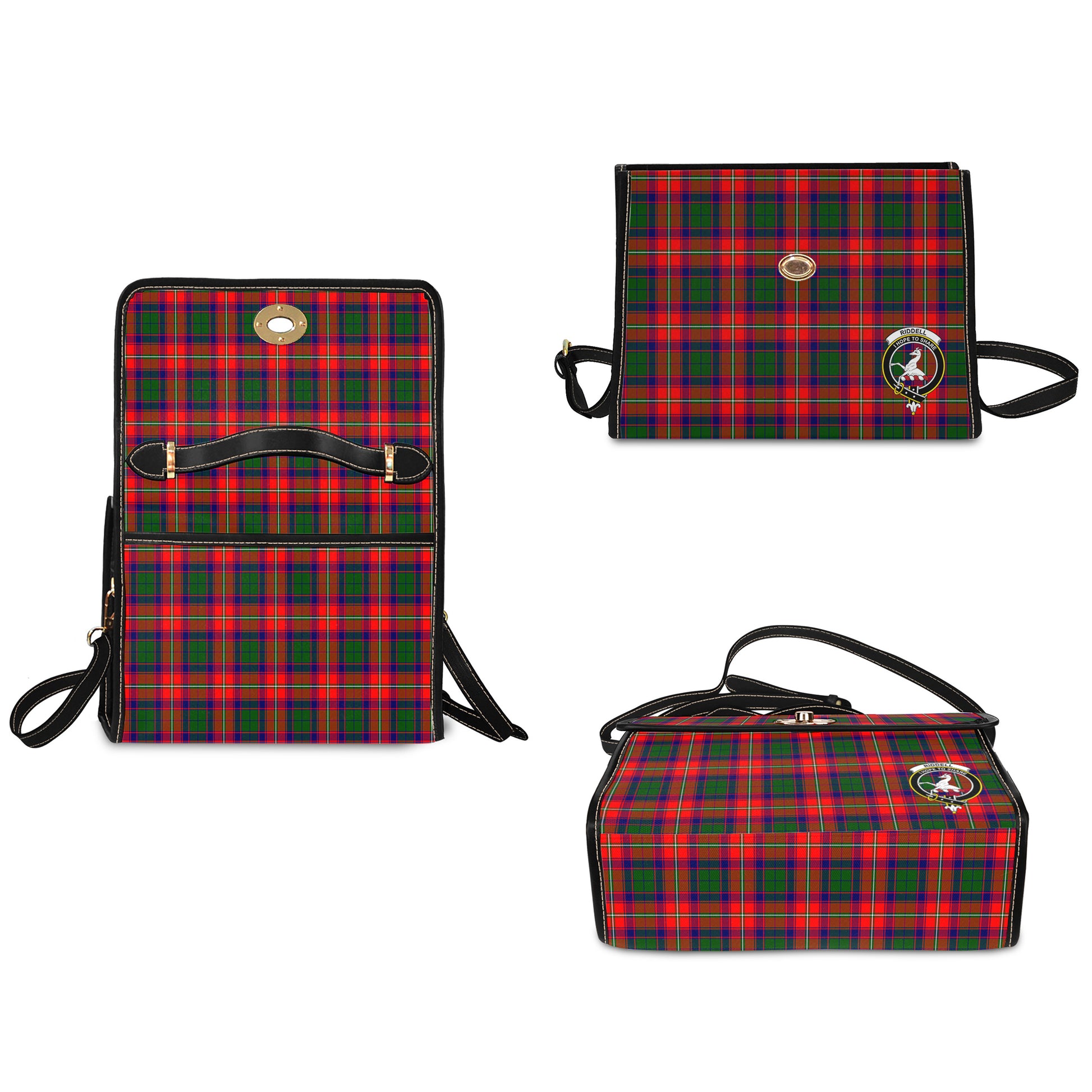 riddell-tartan-leather-strap-waterproof-canvas-bag-with-family-crest