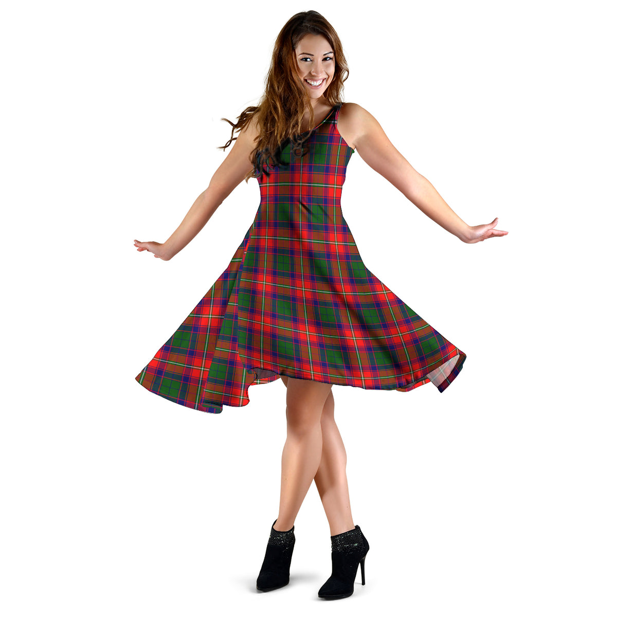Riddell Tartan Sleeveless Midi Womens Dress - Tartan Vibes Clothing