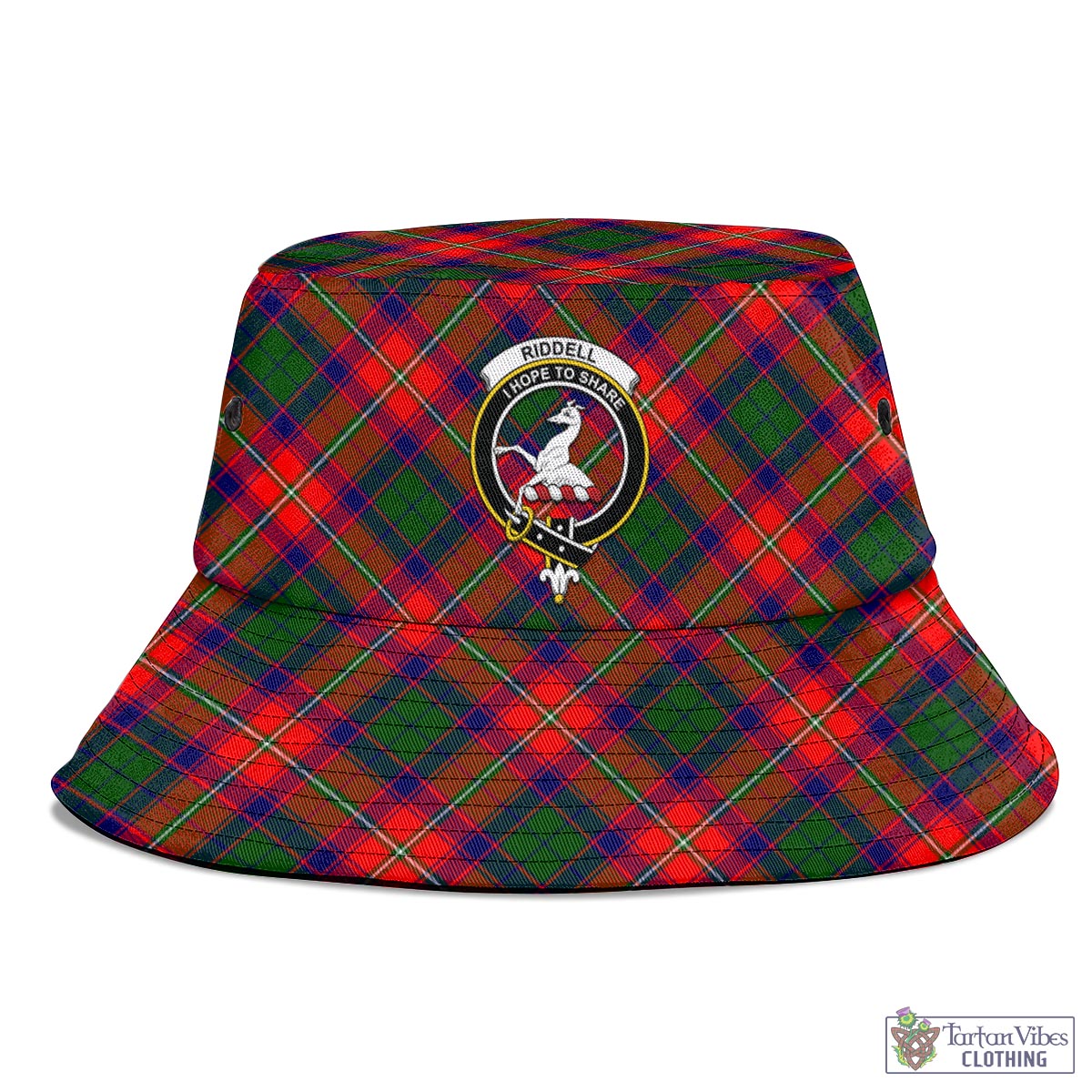 Tartan Vibes Clothing Riddell Tartan Bucket Hat with Family Crest