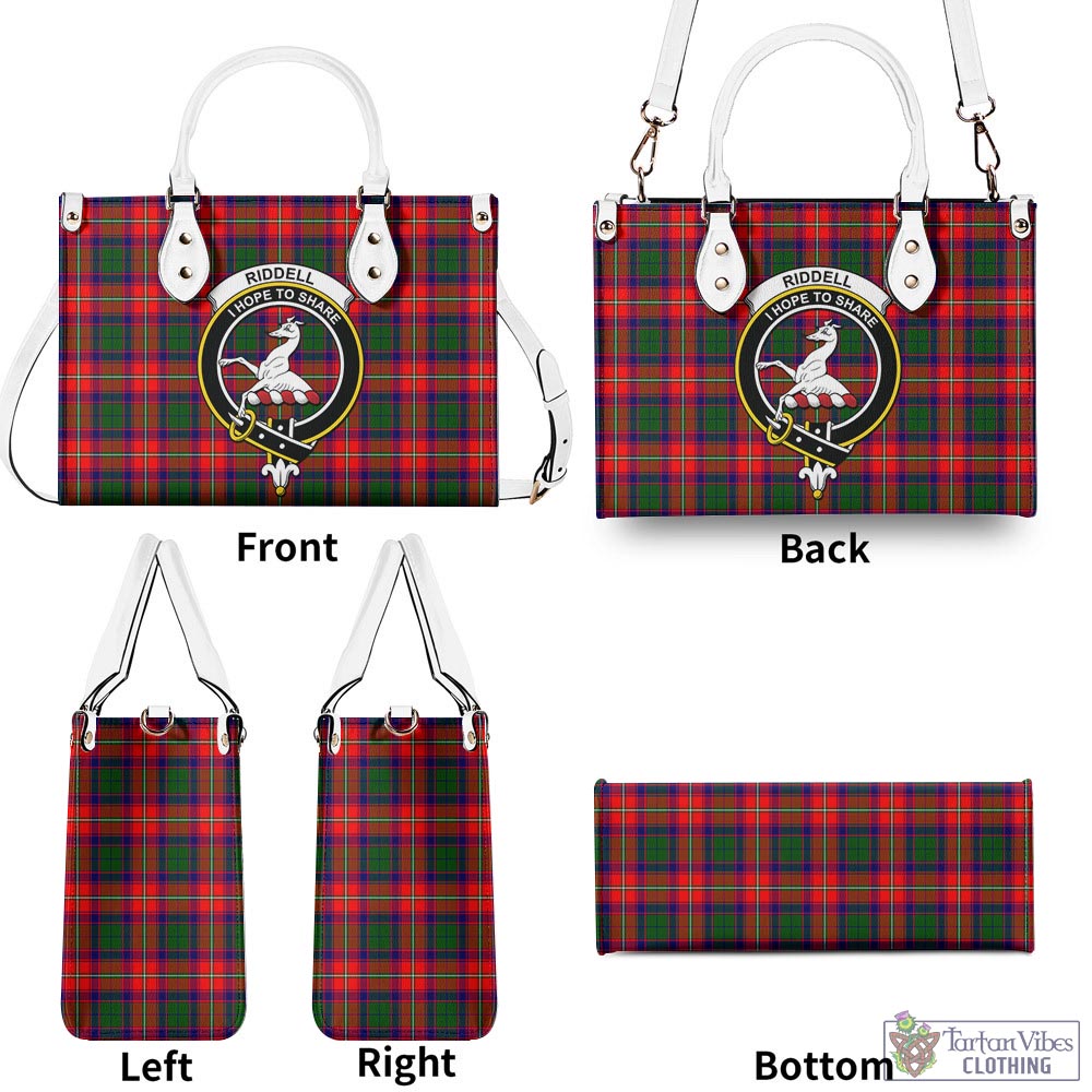 Tartan Vibes Clothing Riddell Tartan Luxury Leather Handbags with Family Crest