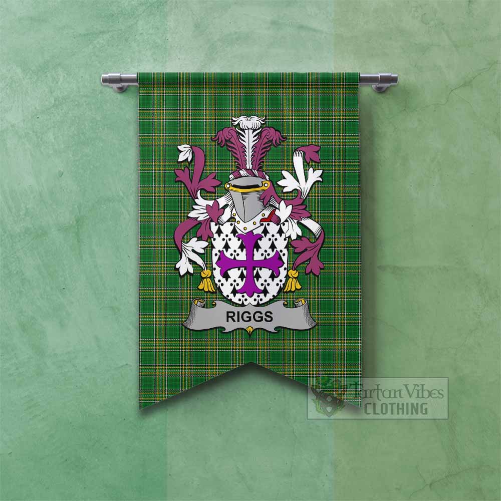 Riggs Irish Clan Tartan Gonfalon, Tartan Banner with Coat of Arms Fishtail - Tartan Vibes Clothing