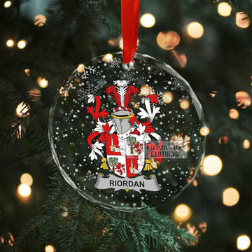 Riordan Irish Clan Christmas Glass Ornament with Coat of Arms