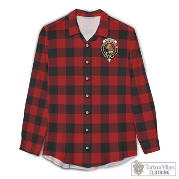 Rob Roy Macgregor Tartan Womens Casual Shirt with Family Crest