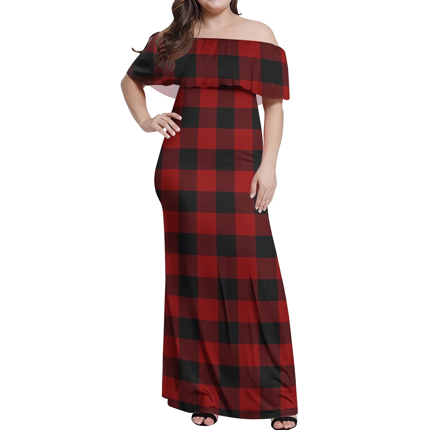 Rob Roy Macgregor Tartan Off Shoulder Long Dress Women's Dress - Tartanvibesclothing