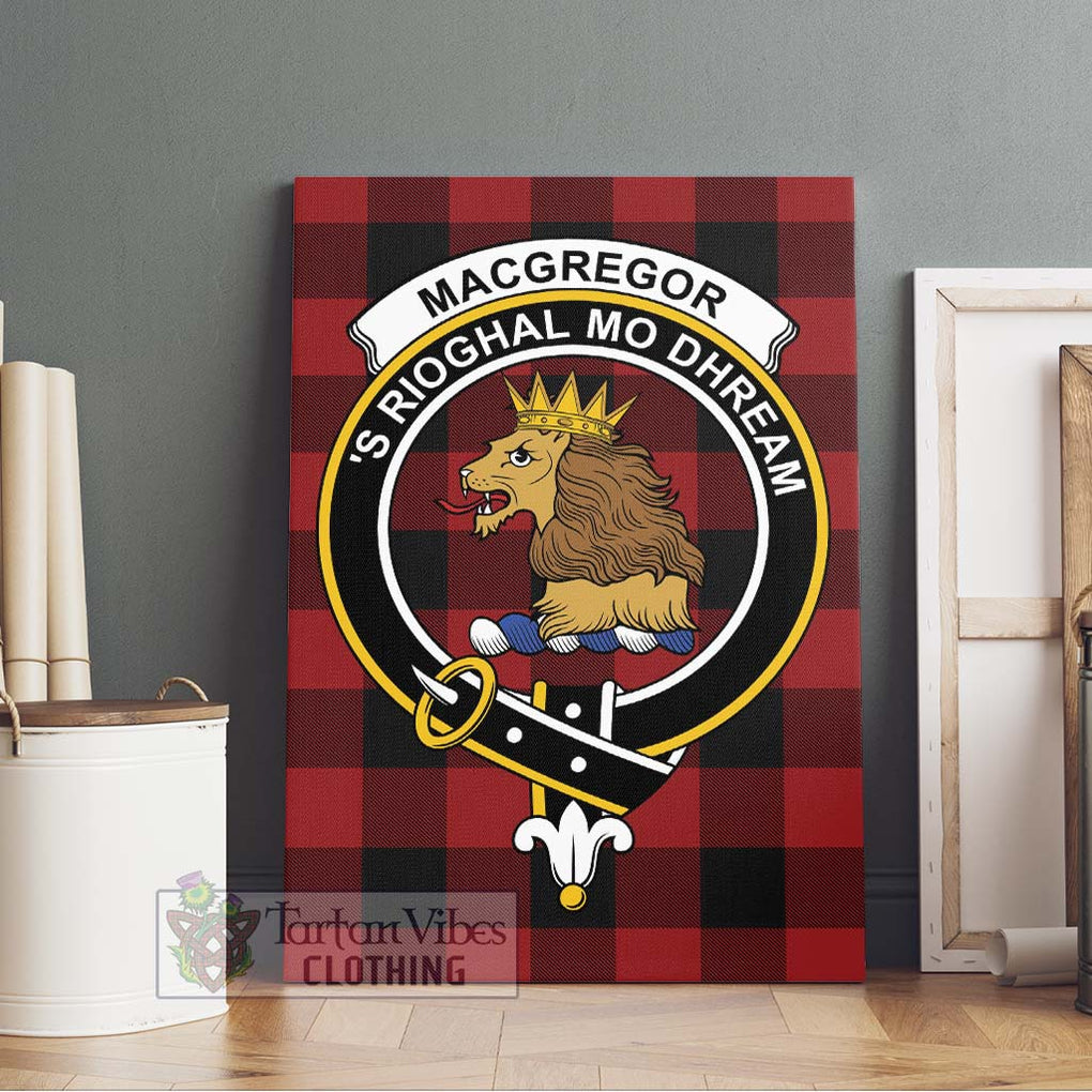 Rob Roy Macgregor Tartan Canvas Print Wall Art with Family Crest Without Frame - Tartan Vibes Clothing