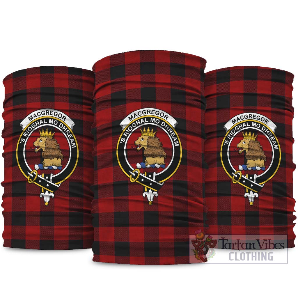 Rob Roy Macgregor Tartan Neck Gaiters, Tartan Bandanas, Tartan Head Band with Family Crest