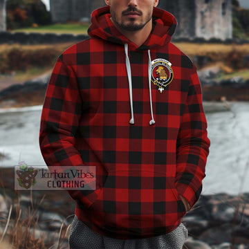 Rob Roy Macgregor Tartan Cotton Hoodie with Family Crest