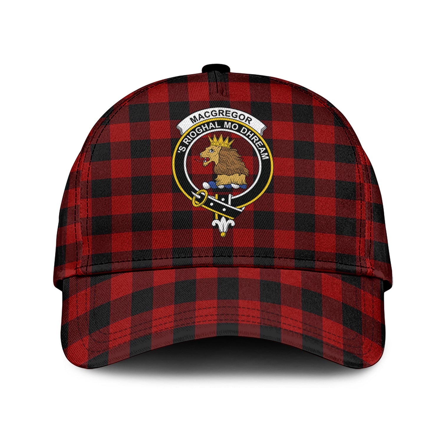 Rob Roy Macgregor Tartan Classic Cap with Family Crest Classic Cap Universal Fit - Tartan Vibes Clothing