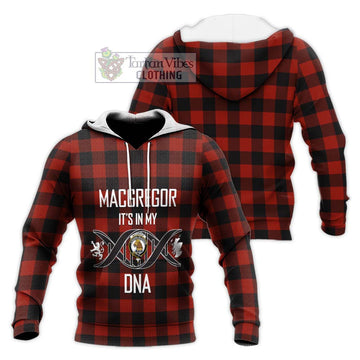 Rob Roy Macgregor Tartan Knitted Hoodie with Family Crest DNA In Me Style