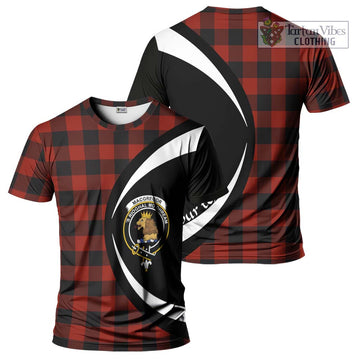 Rob Roy Macgregor Tartan T-Shirt with Family Crest Circle Style