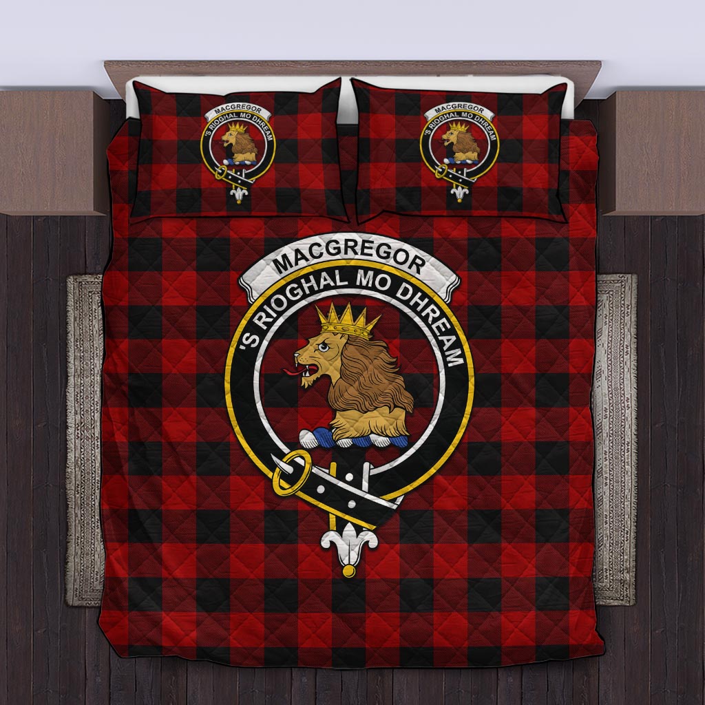 Rob Roy Macgregor Tartan Quilt Bed Set with Family Crest Twin - Tartan Vibes Clothing