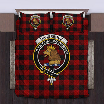 Rob Roy Macgregor Tartan Quilt Bed Set with Family Crest