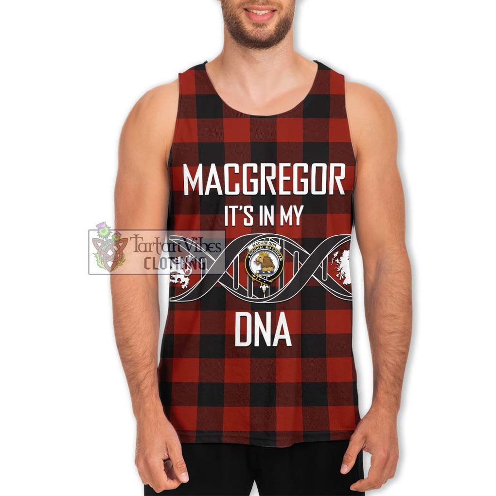 Rob Roy Macgregor Tartan Men's Tank Top with Family Crest DNA In Me Style Men - Tartanvibesclothing Shop