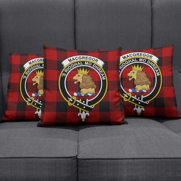 Rob Roy Macgregor Tartan Pillow Cover with Family Crest