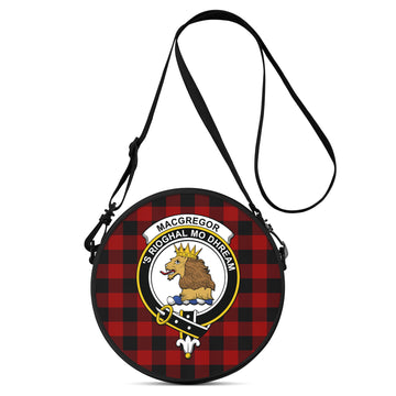 Rob Roy Macgregor Tartan Round Satchel Bags with Family Crest