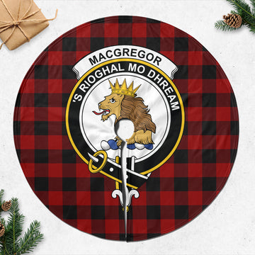 Rob Roy Macgregor Tartan Christmas Tree Skirt with Family Crest