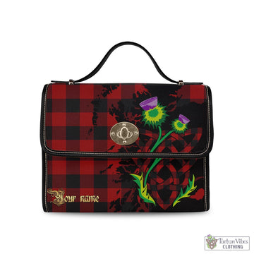 Rob Roy Macgregor Tartan Waterproof Canvas Bag with Scotland Map and Thistle Celtic Accents