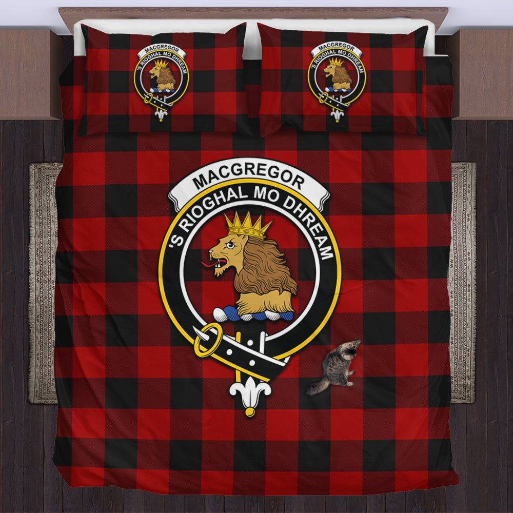 Rob Roy Macgregor Tartan Bedding Set with Family Crest US Bedding Set - Tartan Vibes Clothing