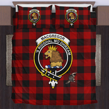 Rob Roy Macgregor Tartan Bedding Set with Family Crest