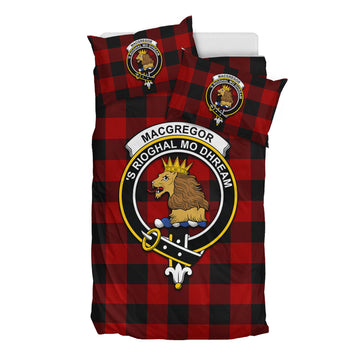 Rob Roy Macgregor Tartan Bedding Set with Family Crest