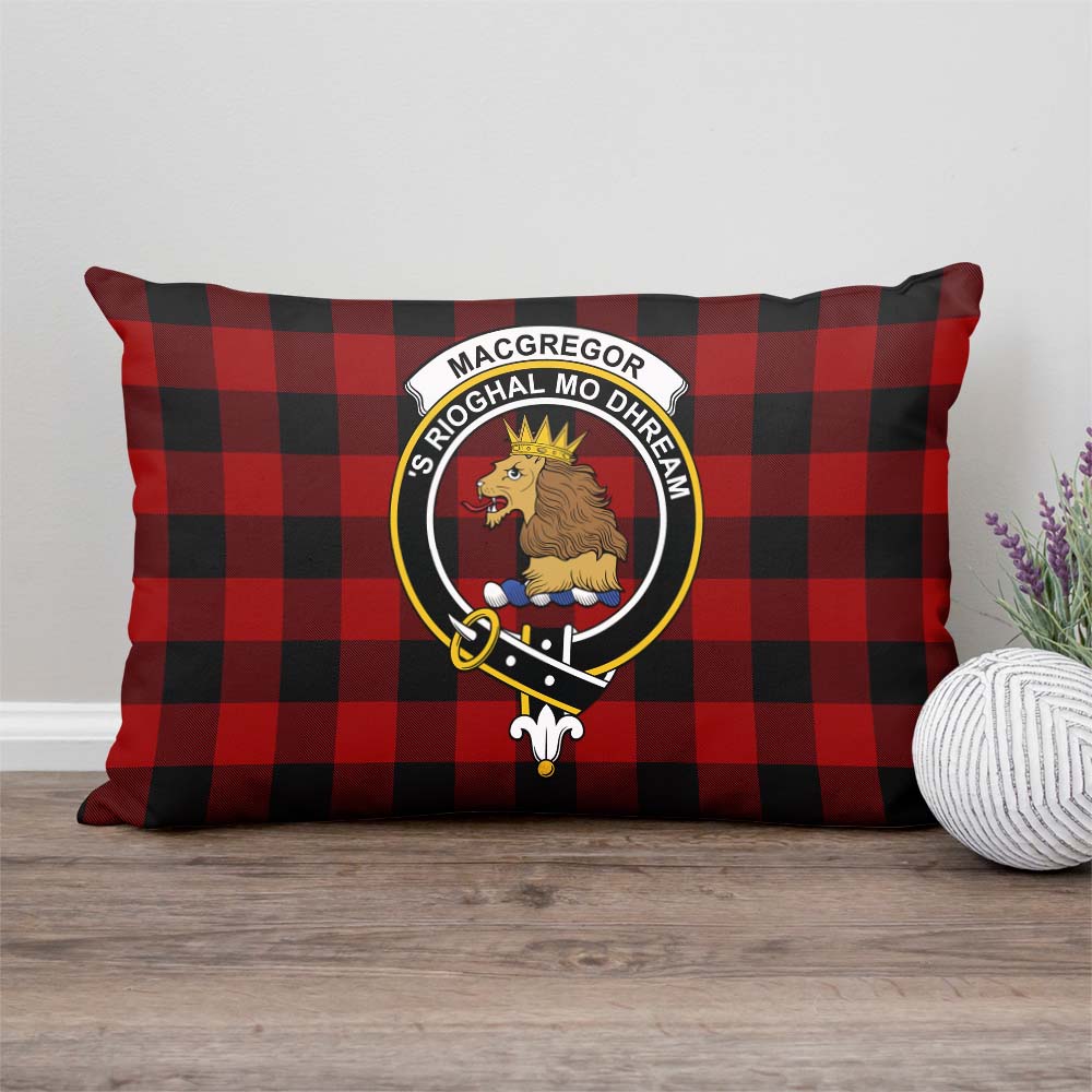 Rob Roy Macgregor Tartan Pillow Cover with Family Crest Rectangle Pillow Cover - Tartanvibesclothing