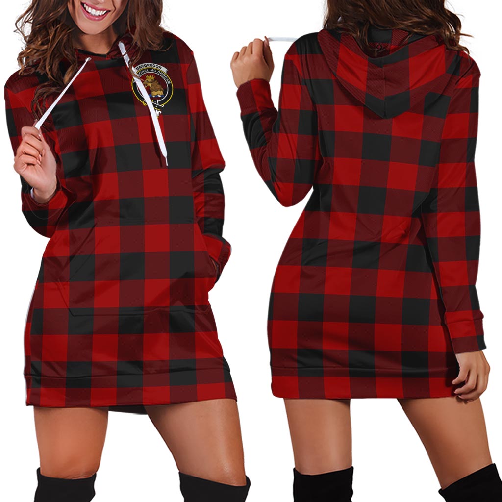 Rob Roy Macgregor Tartan Hoodie Dress with Family Crest - Tartan Vibes Clothing