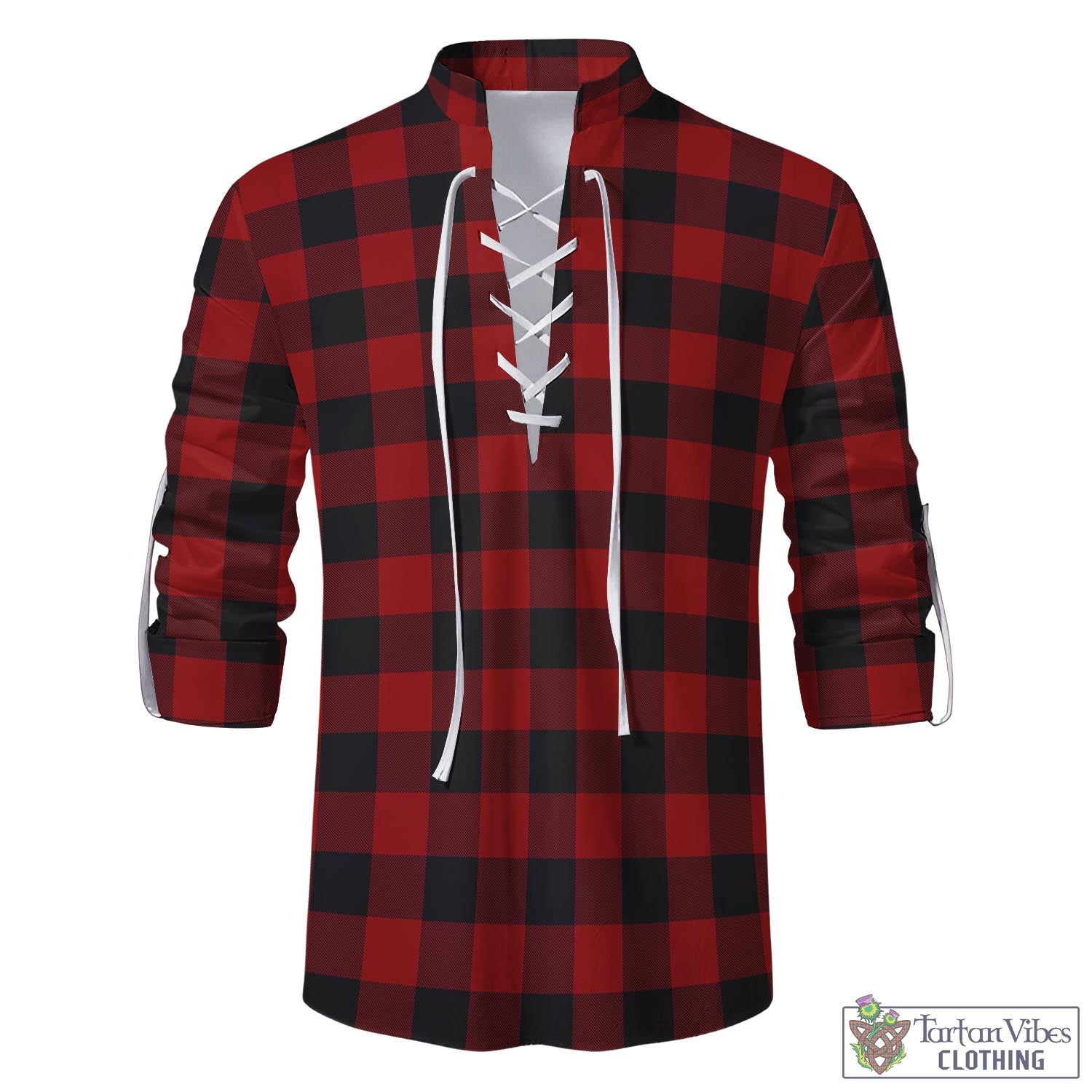 Tartan Vibes Clothing Rob Roy Macgregor Tartan Men's Scottish Traditional Jacobite Ghillie Kilt Shirt