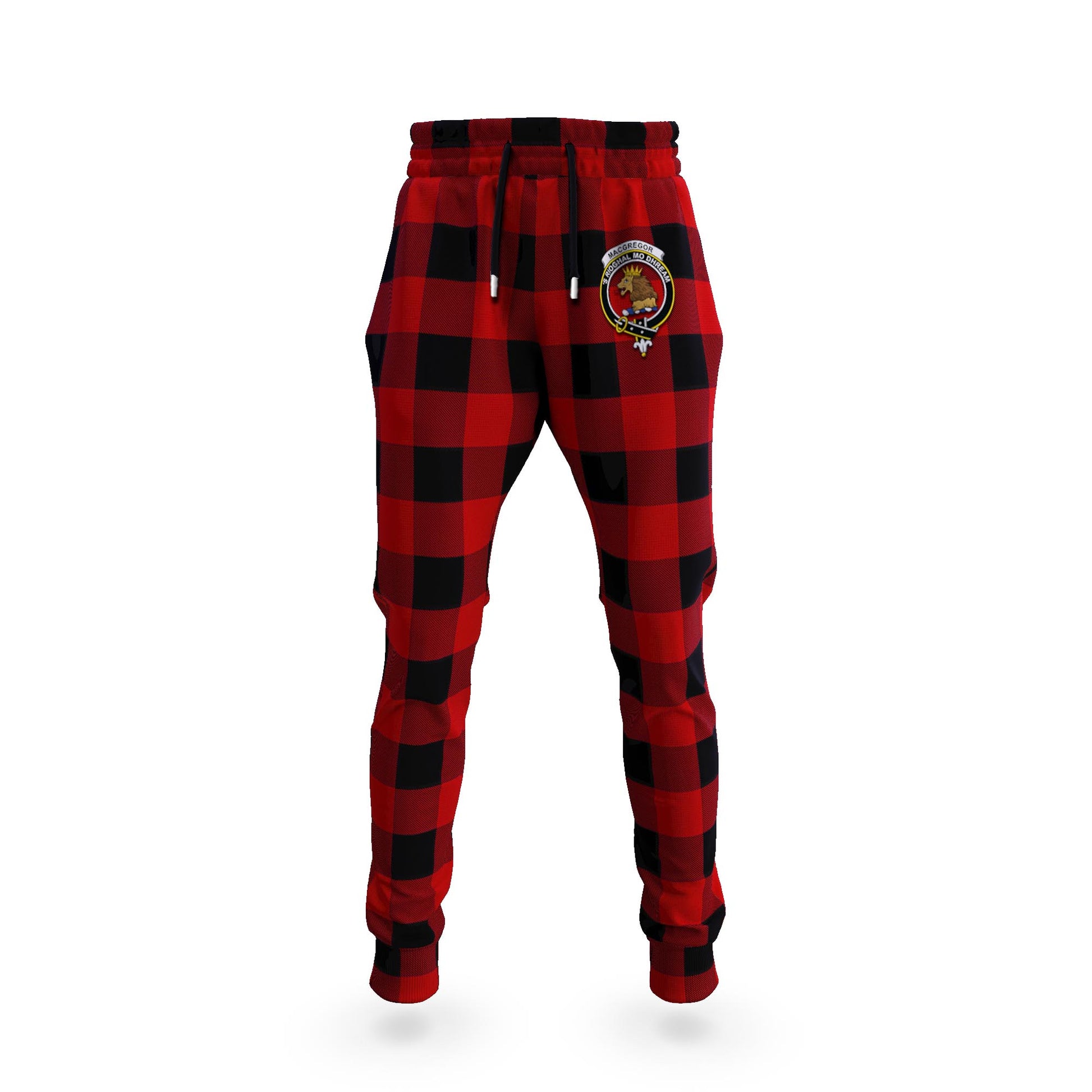 Rob Roy Macgregor Tartan Joggers Pants with Family Crest 5XL - Tartan Vibes Clothing