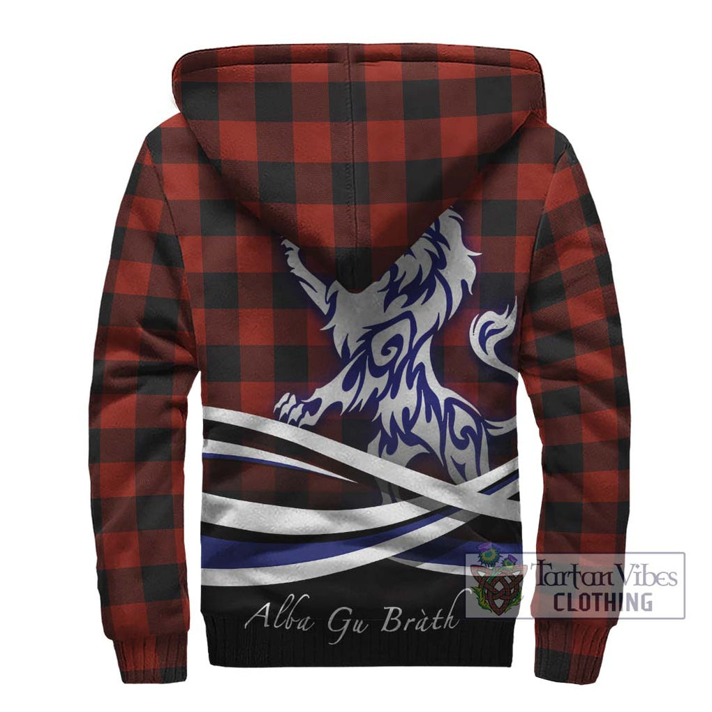 Rob Roy Macgregor Tartan Sherpa Hoodie with Alba Gu Brath Regal Lion Emblem - Tartanvibesclothing Shop