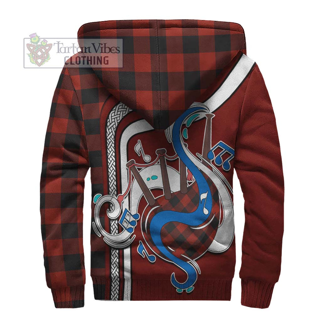 Rob Roy Macgregor Tartan Sherpa Hoodie with Epic Bagpipe Style - Tartanvibesclothing Shop