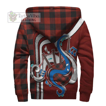 Rob Roy Macgregor Tartan Sherpa Hoodie with Epic Bagpipe Style