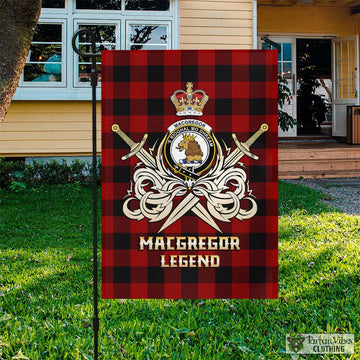 Rob Roy Macgregor Tartan Flag with Clan Crest and the Golden Sword of Courageous Legacy