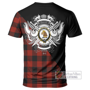 Rob Roy Macgregor Tartan T-Shirt with Family Crest and Military Logo Style