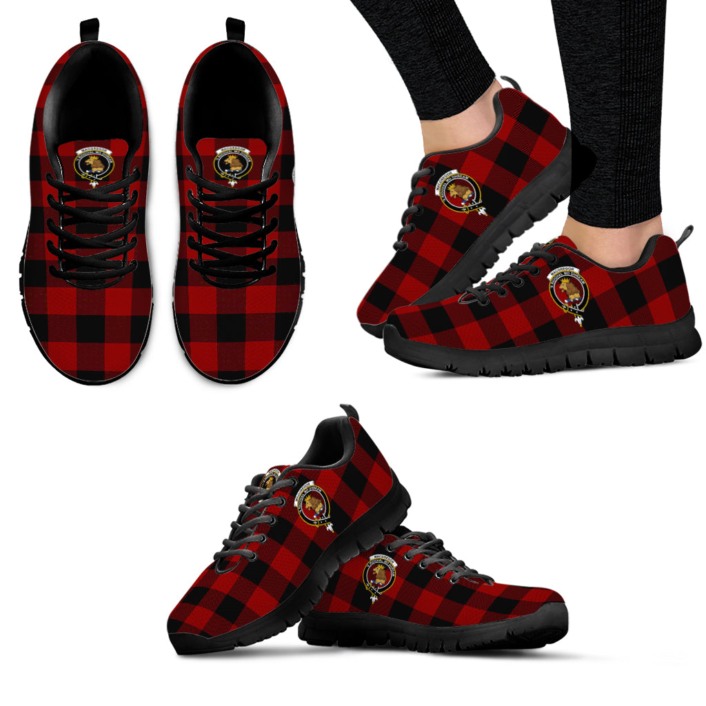 Rob Roy Macgregor Tartan Sneakers with Family Crest - Tartan Vibes Clothing