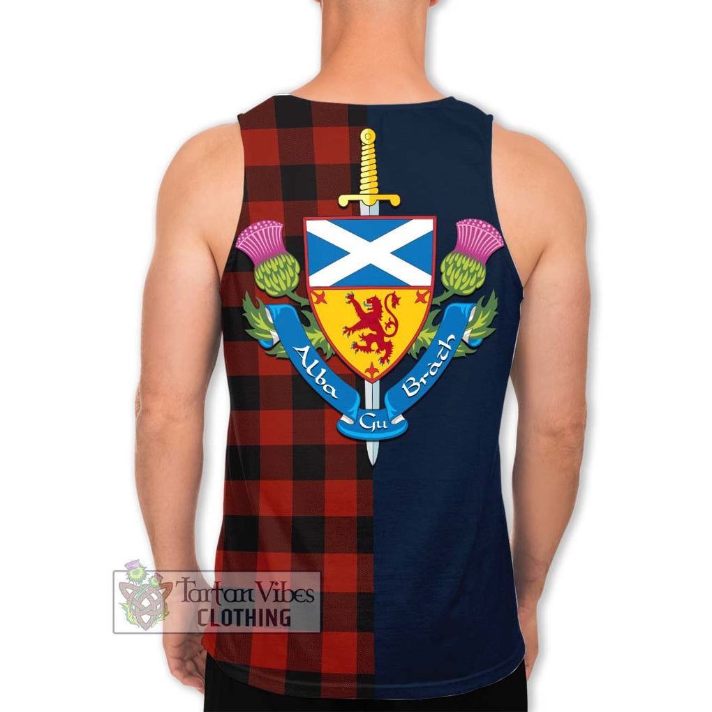 Rob Roy Macgregor Tartan Men's Tank Top Alba with Scottish Lion Royal Arm Half Style - Tartan Vibes Clothing