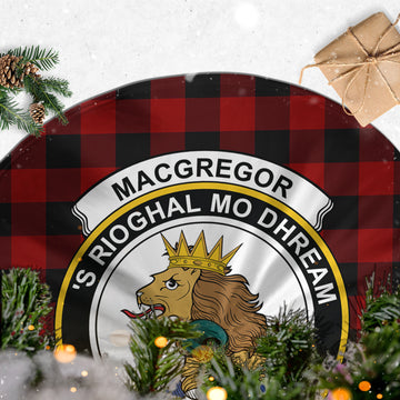 Rob Roy Macgregor Tartan Christmas Tree Skirt with Family Crest