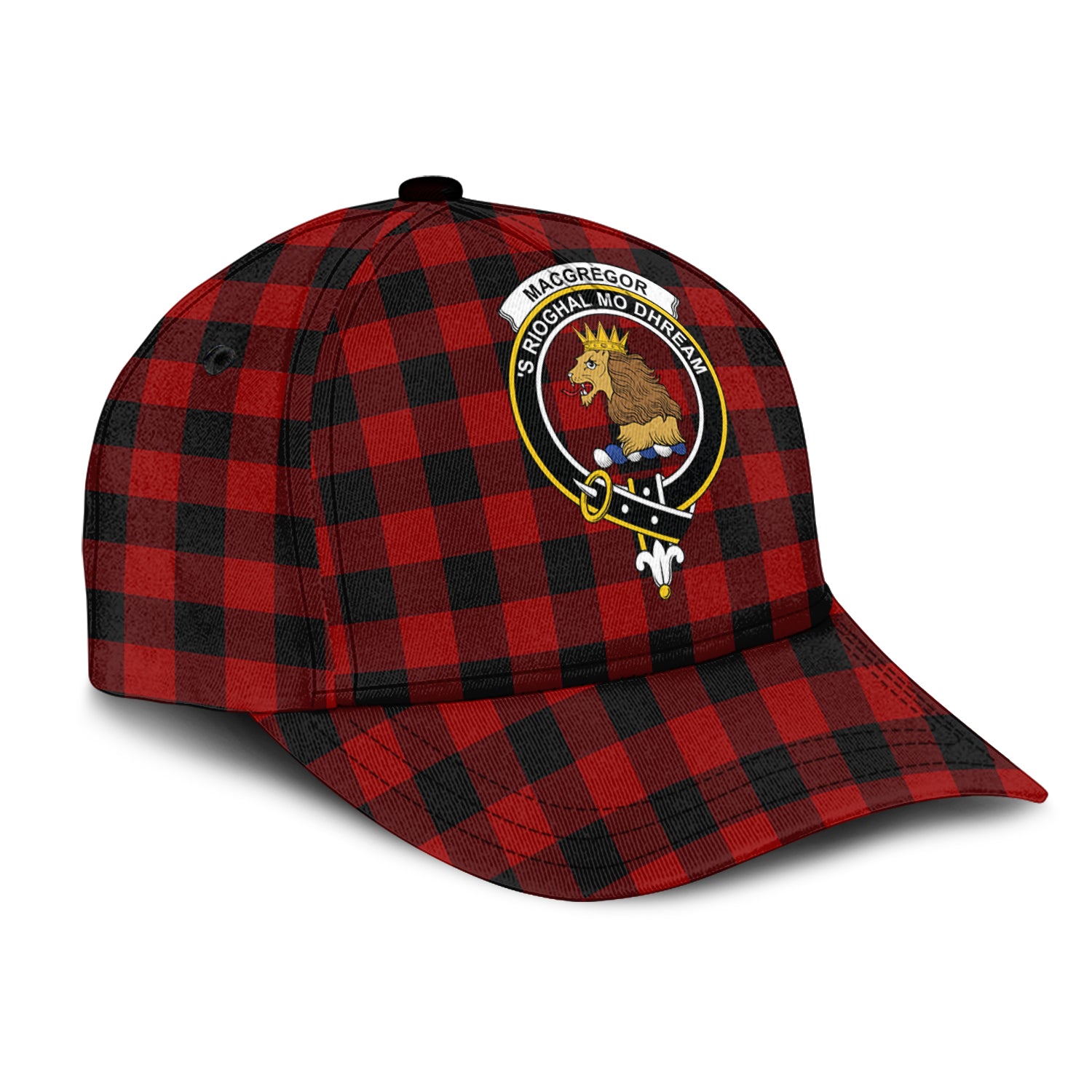 Rob Roy Macgregor Tartan Classic Cap with Family Crest - Tartan Vibes Clothing