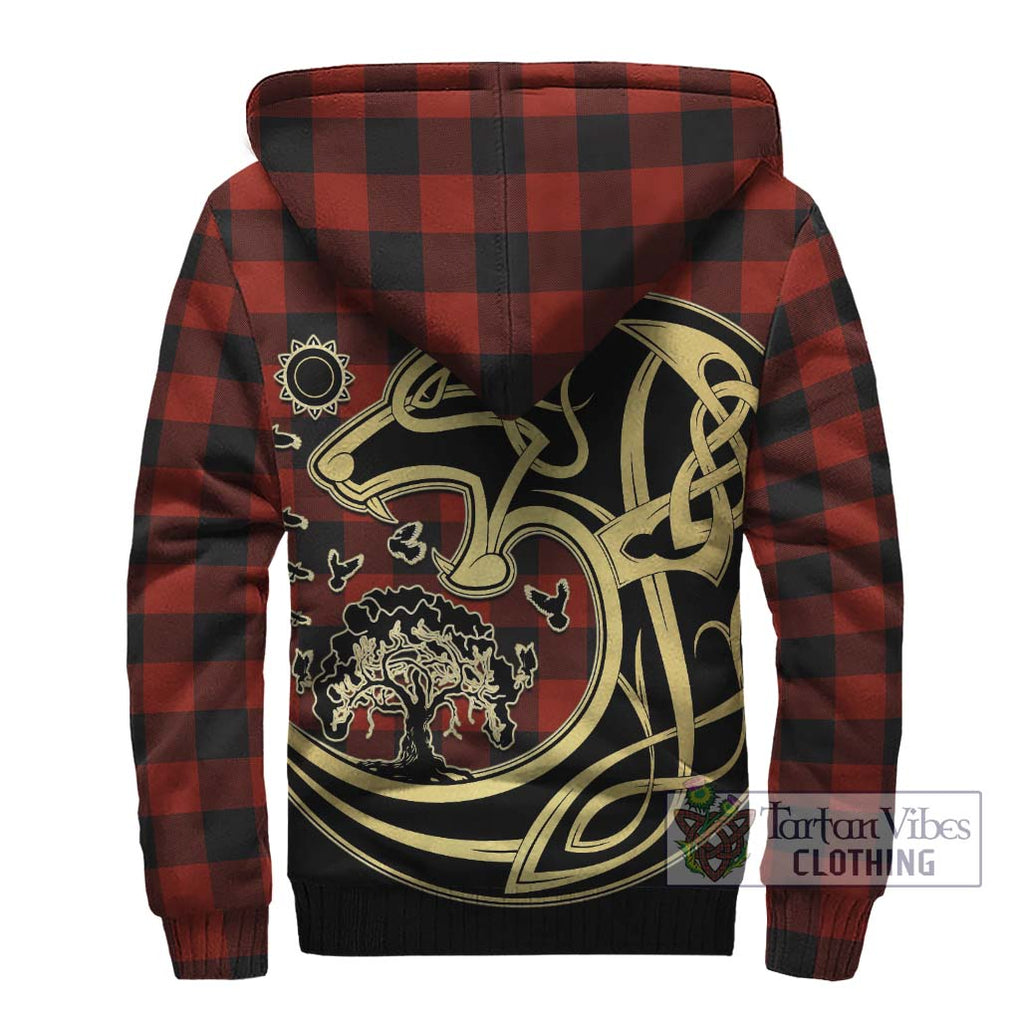 Rob Roy Macgregor Tartan Sherpa Hoodie with Family Crest Celtic Wolf Style - Tartan Vibes Clothing