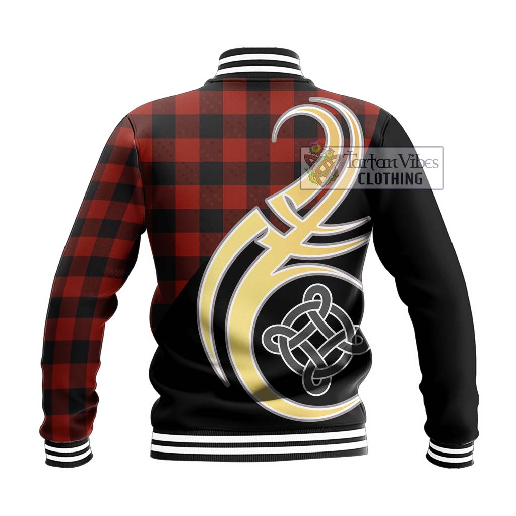 Rob Roy Macgregor Tartan Baseball Jacket with Family Crest and Celtic Symbol Style - Tartan Vibes Clothing