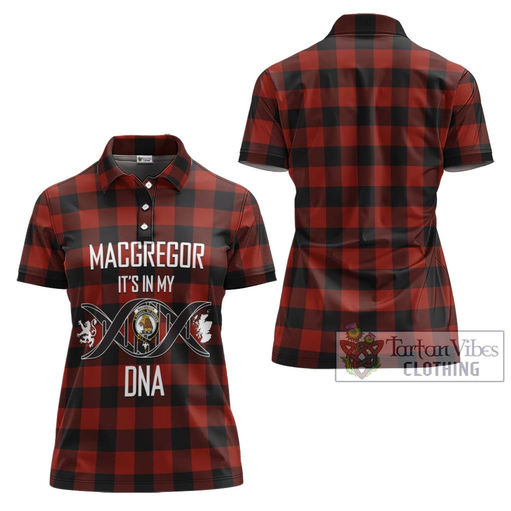 Rob Roy Macgregor Tartan Women's Polo Shirt with Family Crest DNA In Me Style - Tartanvibesclothing Shop