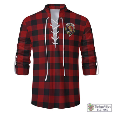 Rob Roy Macgregor Tartan Men's Scottish Traditional Jacobite Ghillie Kilt Shirt with Family Crest