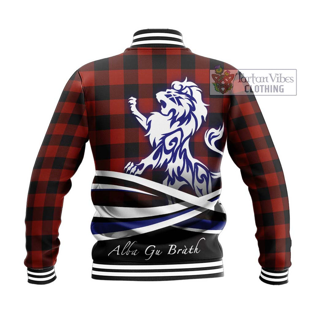 Rob Roy Macgregor Tartan Baseball Jacket with Alba Gu Brath Regal Lion Emblem - Tartanvibesclothing Shop