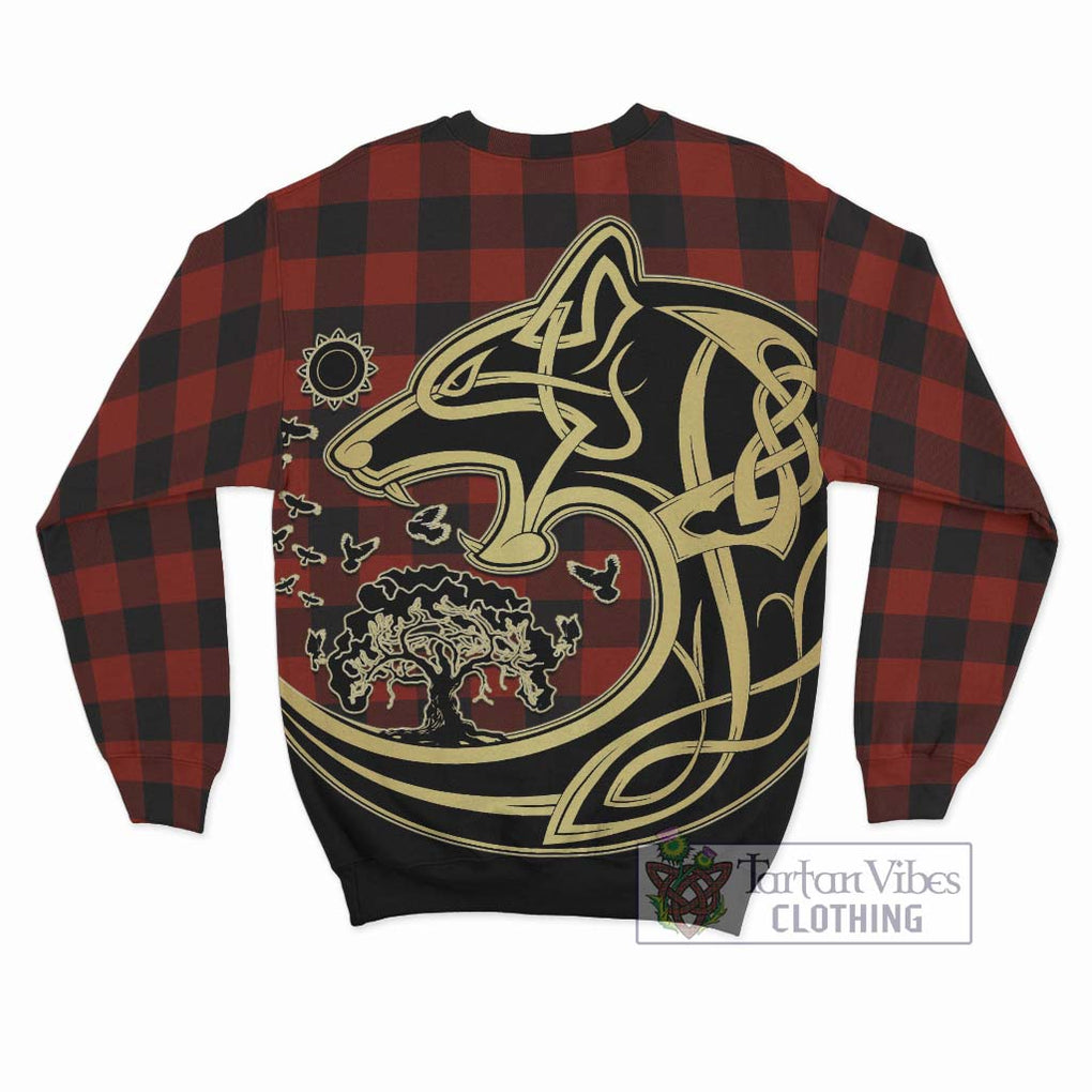 Rob Roy Macgregor Tartan Sweatshirt with Family Crest Celtic Wolf Style - Tartan Vibes Clothing