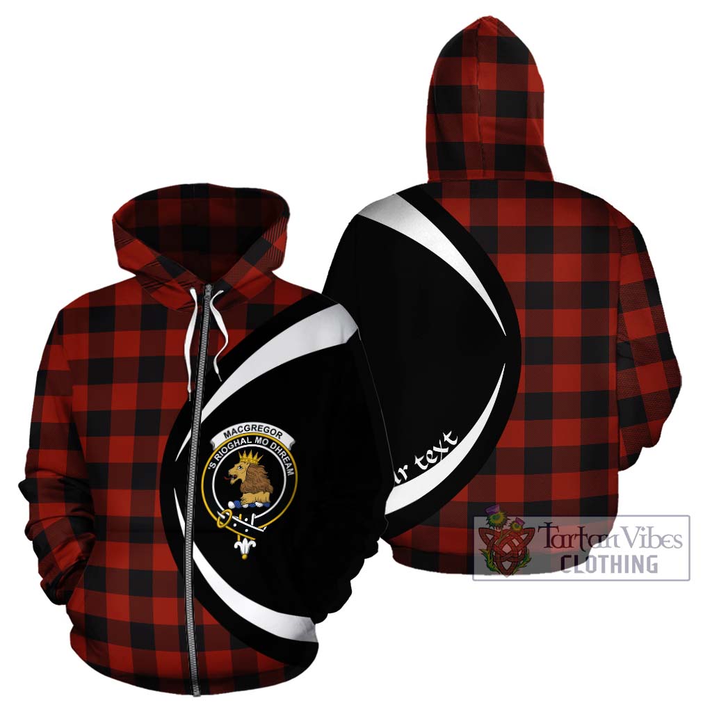 Rob Roy Macgregor Tartan Hoodie with Family Crest Circle Style - Tartan Vibes Clothing