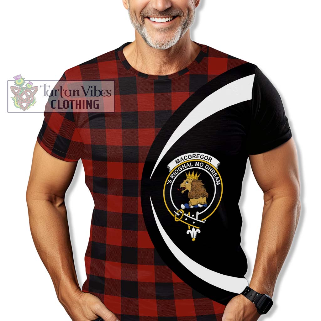 Tartan Vibes Clothing Rob Roy Macgregor Tartan T-Shirt with Family Crest Circle Style