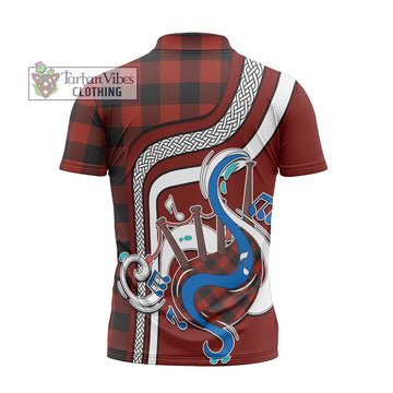 Rob Roy Macgregor Tartan Zipper Polo Shirt with Epic Bagpipe Style