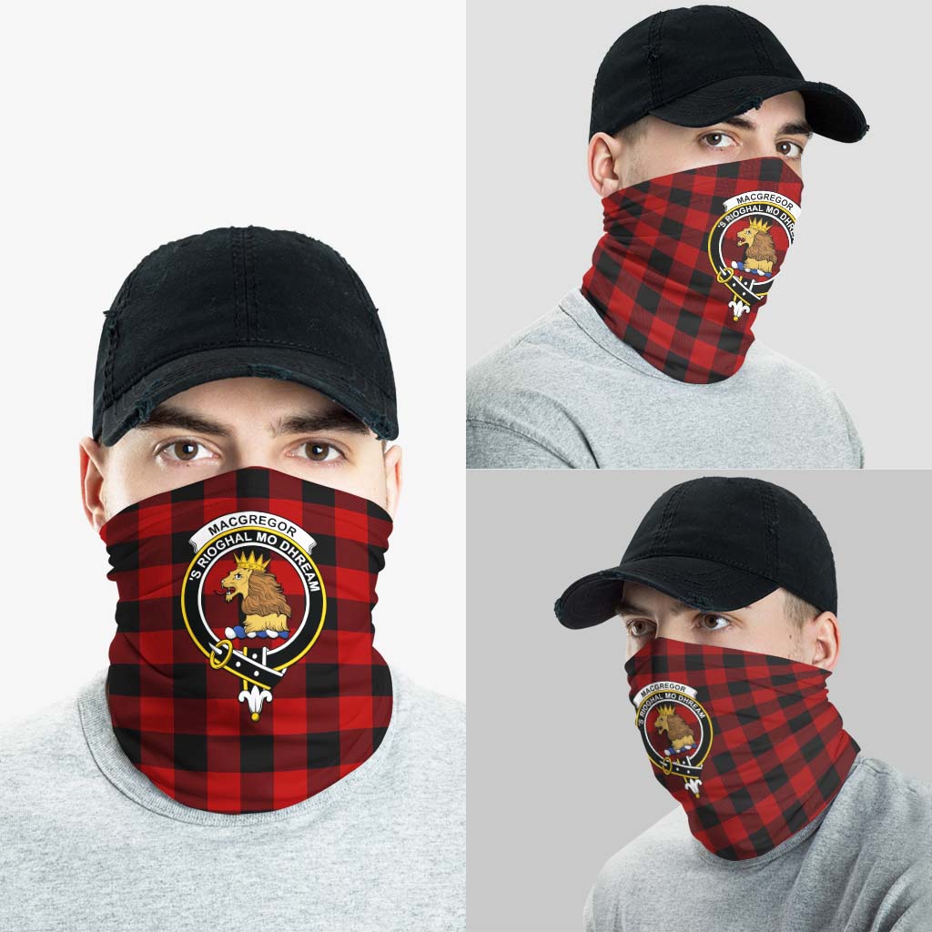 Rob Roy Macgregor Tartan Neck Gaiters, Tartan Bandanas, Tartan Head Band with Family Crest