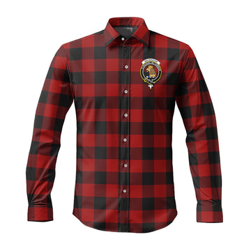 Rob Roy Macgregor Tartan Long Sleeve Button Up Shirt with Family Crest