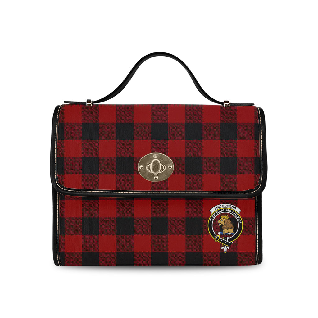 Rob Roy Macgregor Tartan Waterproof Canvas Bag with Family Crest - Tartan Vibes Clothing
